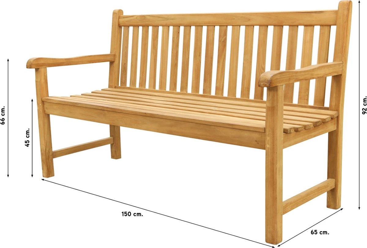 Teak houten tuinbank Bison - 150 cm. Teak Houten Tuinbank Bison - 150 Cm. -Tuinmeubelseries Winkel