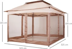 Outsunny Paviljoen Met Zijwanden Partytent Tuintent Popup 3,25 X 3,25 M Khaki 840-166 -Tuinmeubelseries Winkel 1200x820 1