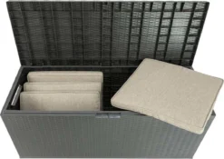 Verrijdbare Tuinkussen Opbergbox - Rattan Look - Zwart - 350 Liter 4 Verrijdbare Tuinkussen Opbergbox - Rattan Look - Zwart - 350 Liter -Tuinmeubelseries Winkel 1200x850