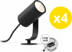 Philips Hue Lily Tuinspot Starterspakket - Prikspot White And Color Ambiance - Prikspots Voor Buiten - Tuinverlichting - 4 Spots - Zwart -Tuinmeubelseries Winkel 1200x866 4