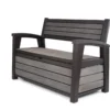 Keter - Hudson Bench Box - 2-zits Bank - Opbergbox - Hout Look & Feel - 227L - 138x63x89cm - Antraciet