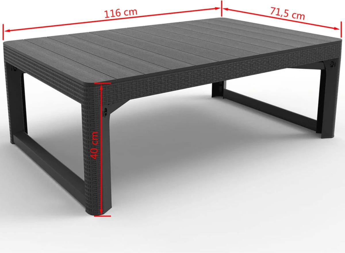 Allibert Lyon Tuintafel - 116x71,5x66/40 cm - Grafiet Allibert Lyon Tuintafel - 116x71,5x66/40 Cm - Grafiet -Tuinmeubelseries Winkel 1200x881 2