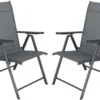 Tuinstoelen Met 7 Standen, Set Van 2 Stuks Grijs