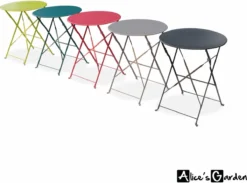 Emilia - Ronde Inklapbare Bistrotafel Ø60cm Van Gepoedercoat Staal – Terra Cotta -Tuinmeubelseries Winkel 1200x888