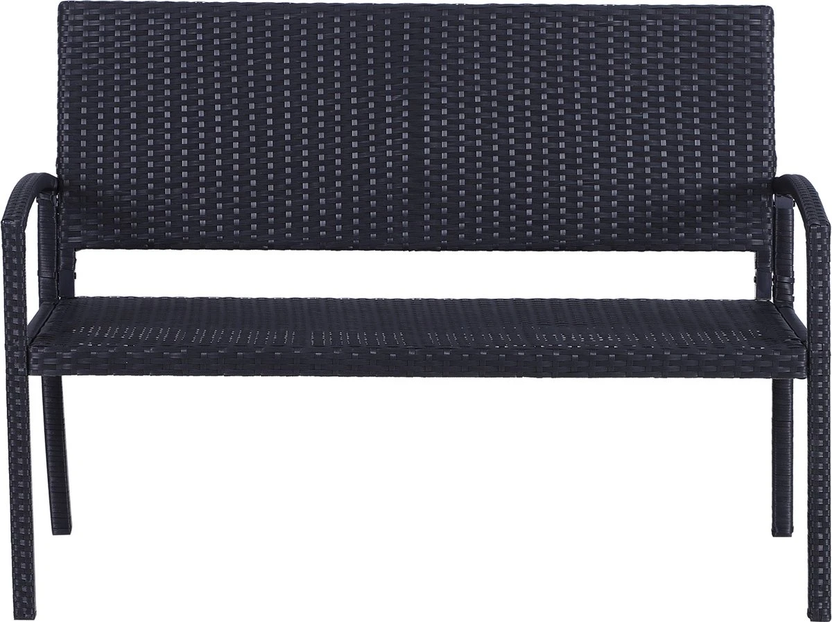 Outsunny Polyrotan tuinbank 2-zits parkbank bank staal zwart 867-022 Outsunny Polyrotan Tuinbank 2-zits Parkbank Bank Staal Zwart 867-022 -Tuinmeubelseries Winkel 1200x898 1