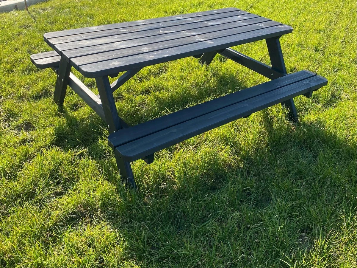 Goedkopepicknicktafels.nl | Zwarte XL Picknicktafel | Tuintafel 6 persoons | Zwart Gespoten Gedroogd Grenen Hout! Goedkopepicknicktafels.nl | Zwarte XL Picknicktafel | Tuintafel 6 Persoons | Zwart Gespoten Gedroogd Grenen Hout! -Tuinmeubelseries Winkel 1200x899 6