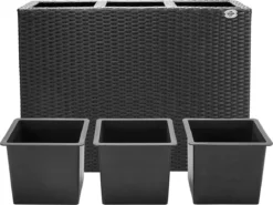Casaria Staande Plantenbak – Met Waterafvoer 83x30,5x60cm - Zwart -Tuinmeubelseries Winkel 1200x900 49