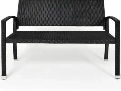 Casaria Polyrattan Tuinbank – 2 Zits UV-bestendig - Zwart 4 Casaria Polyrattan Tuinbank – 2 Zits UV-bestendig - Zwart -Tuinmeubelseries Winkel 1200x901 2