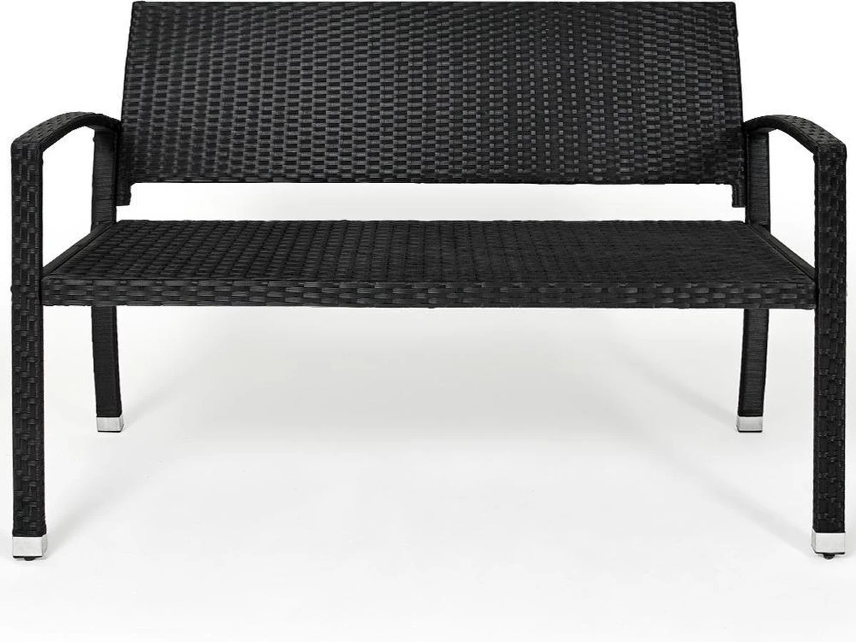 Casaria Polyrattan Tuinbank – 2 Zits UV-bestendig - Zwart Casaria Polyrattan Tuinbank – 2 Zits UV-bestendig - Zwart -Tuinmeubelseries Winkel 1200x901 2