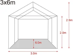 MaxxGarden Partytent - Paviljoen - 300 X 600 X 250 Cm - Met Zijwanden - Waterdicht Pro - 32mm Buizen – Wit -Tuinmeubelseries Winkel 1200x902