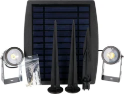 Proventa Longlife Solar LED Tuinspots Inclusief Zonnepanelen - 4 X LED Prikspot + 2 X Zonnepaneel -Tuinmeubelseries Winkel 1200x907 1