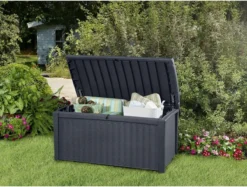 Keter - Borneo Opbergbox - 416 Liter - 129.5 X 62.5 X 70 Cm - Antraciet -Tuinmeubelseries Winkel 1200x907