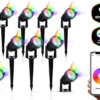Bolt Electronics ® Tuinspot – Tuinverlichting LED Buiten – Hanglamp Buitenverlichting – Prikspot Buitenlamp - RGB Lamp – Bedienbaar Via App Tuinlamp – IP68 Waterdicht Muurlamp – Wandlamp – Verlichting Terras En Tuin – 9 Stuks