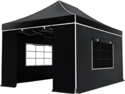 Easy Up 3x4,5m Zwart Luxe Partytent Opvouwbaar