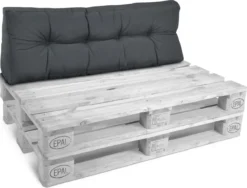 Beautissu Style – Palletkussen Set – 1x Zitkussen 120x80 Cm & 1x Rugkussen 120x40 Cm – Graphiet Grijs -Tuinmeubelseries Winkel 1200x913 3