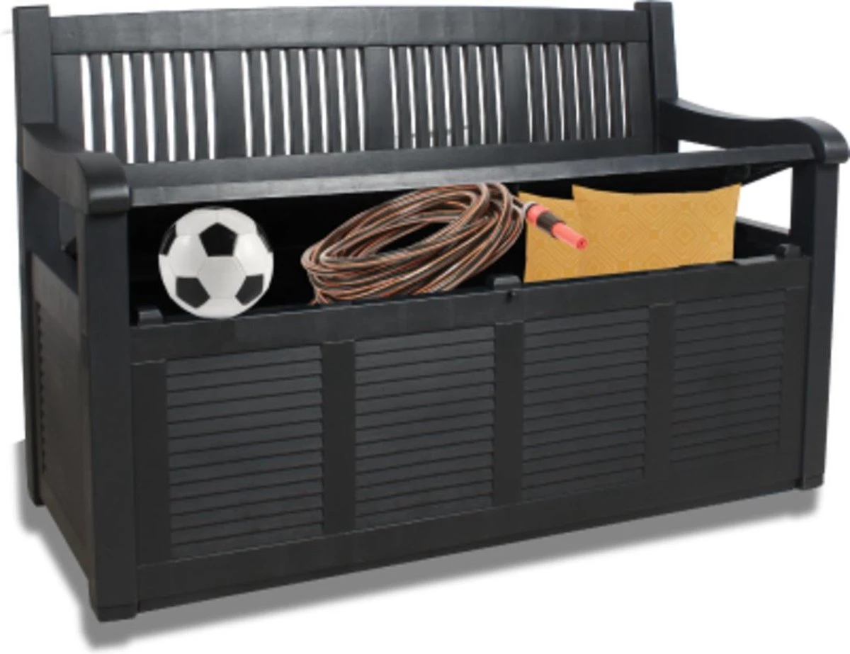 Opbergbank van Kunststof | 130 x 60 cm | Antraciet Merkloos Opbergbank Van Kunststof | 130 X 60 Cm | Antraciet -Tuinmeubelseries Winkel
