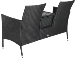 Casaria Tuinbank Polyrattan – 2 Zitter Incl. Tafel & Kussens – Zwart -Tuinmeubelseries Winkel 1200x926 3