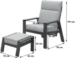 Garden Impressions Max Verstelbare Stoel + Voetenbank -Tuinmeubelseries Winkel 1200x933