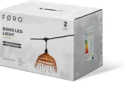 Føro Boho LED Lichtsnoer - 10 M - 10 Lampen Warm Wit - 10 Gevlochten Lampenkapjes -Tuinmeubelseries Winkel 1200x937 5