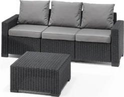 Allibert California Chaise Longue Loungeset - 3 A 4 Personen - Grafiet -Tuinmeubelseries Winkel 1200x939 2