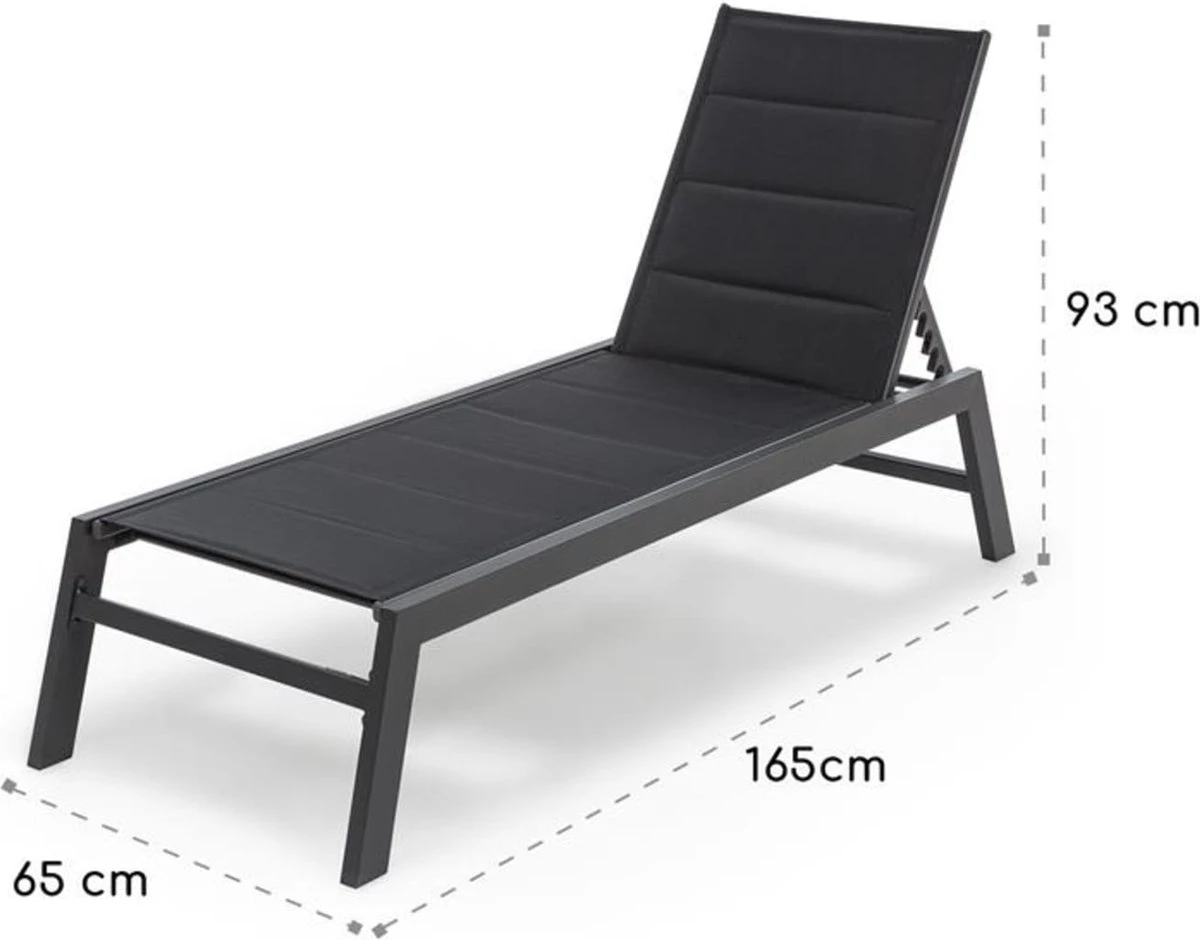 Blumfeldt Renazzo lounge ligstoel - Ligbed voor de tuin - Aluminium tuinstoel - 6 standen - Waterafstotend - Bekleding van 70 % pvc en 30 % polyetheen - Zwart Blumfeldt Renazzo Lounge Ligstoel - Ligbed Voor De Tuin - Aluminium Tuinstoel - 6 Standen - Waterafstotend - Bekleding Van 70 % Pvc En 30 % Polyetheen - Zwart -Tuinmeubelseries Winkel 1200x940 1