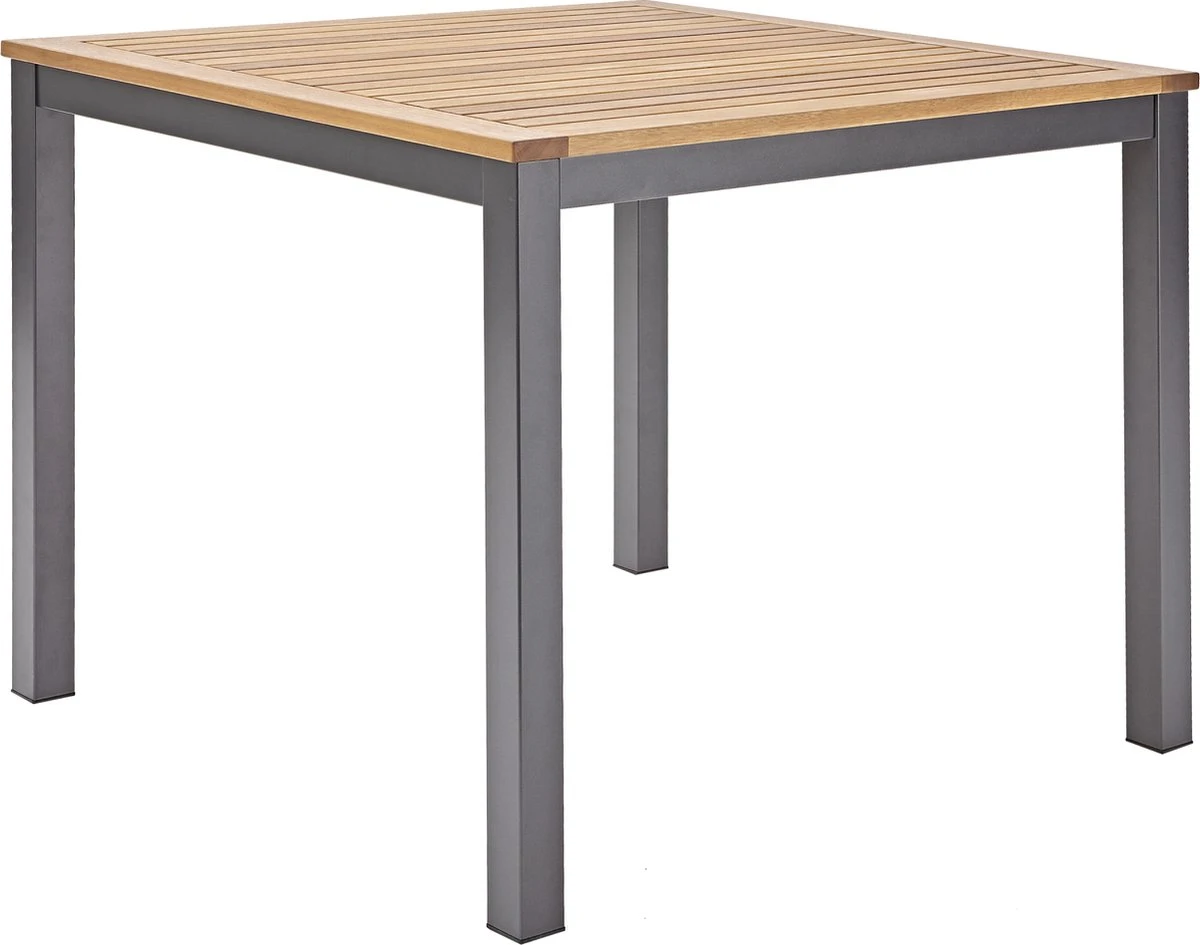 NATERIAL - Tuintafel vierkant ORIS - 4 personen - houten tafel 90x90 cm - aluminium - met houten blad - eucalyptus NATERIAL - Tuintafel Vierkant ORIS - 4 Personen - Houten Tafel 90x90 Cm - Aluminium - Met Houten Blad - Eucalyptus -Tuinmeubelseries Winkel