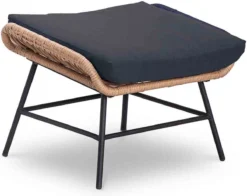 BUITEN Living Dex Wicker Loungestoel Tuin Incl. Wicker Voetenbank | Wicker + Aluminium | Bamboe Antraciet -Tuinmeubelseries Winkel 1200x951