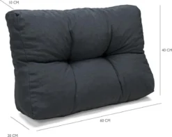 Palletkussen Basic Comfort Rugdeel Halve Pallet Lengte Grijs 60x40x10/20cm -Tuinmeubelseries Winkel 1200x955