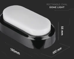 V-Tac Zwarte Ovale LED Plafondlamp Klein -Tuinmeubelseries Winkel 1200x958 4