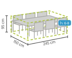 Weersbestendige Beschermhoes Tuinset | 245 X 150 X 95 Cm | Premium | Waterproof | TÜV Rheinland Gecertificeerd | Hoes Voor Tuin | Waterdicht | Solution Dyed (verkleuring Onmogelijk) | Grijs / Antraciet -Tuinmeubelseries Winkel 1200x960