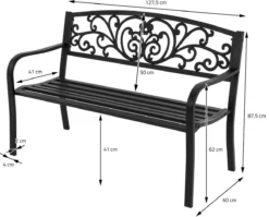 Pro Garden Tuinbank -127 X 60 - Metaal -Tuinmeubelseries Winkel 1200x966 1
