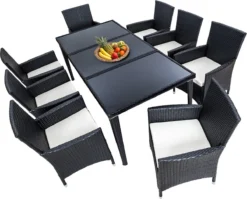 Tectake - Tuinmeubelset - 8 Persoons - Zwart 4 Tectake - Tuinmeubelset - 8 Persoons - Zwart -Tuinmeubelseries Winkel 1200x967 2