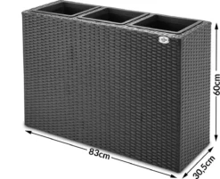 Casaria Staande Plantenbak – Met Waterafvoer 83x30,5x60cm - Zwart -Tuinmeubelseries Winkel 1200x976 8