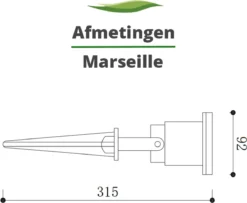 Tuinspot Marseille + LED Spot GU10 Lybardo | 4.6 Watt | 2700K Warm Wit | IP65 | Mat Zwart -Tuinmeubelseries Winkel 1200x988 4