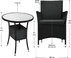 Polyrotan Balkonset - Bayamo - 3-delig - Zwart -Tuinmeubelseries Winkel 1200x993 2