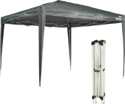 MaxxGarden Partytent - Paviljoen - 3x3 - Easy Up - Opvouwbaar - Waterdicht - Zwart -Tuinmeubelseries Winkel 1200x995 4