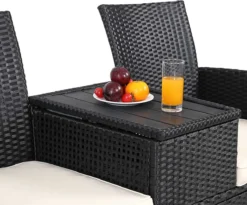 Casaria Tuinbank Polyrattan – 2 Zitter Incl. Tafel & Kussens – Zwart -Tuinmeubelseries Winkel 1200x997 3