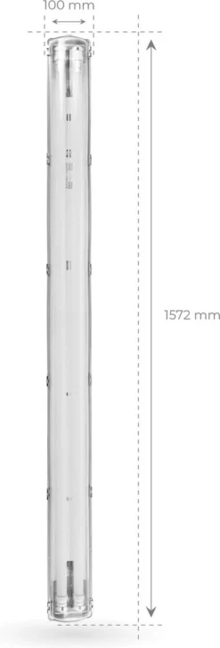 Ledvion LED TL Armatuur 150cm - Dubbel - IP65 - Geschikt Voor Koppelbaar - RVS Clips -Tuinmeubelseries Winkel 407x1200