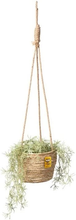 Merkloos Plantenhanger 18x15cm Naturel | Hangende Mand | Handgemaakt | Planten-houder / Hang-plant | Planten Accessoires | Hangmand -Tuinmeubelseries Winkel 417x1200