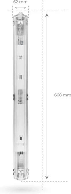 Ledvion LED TL Armatuur 60cm - IP65 - Koppelbaar - RVS Clips -Tuinmeubelseries Winkel 438x1200