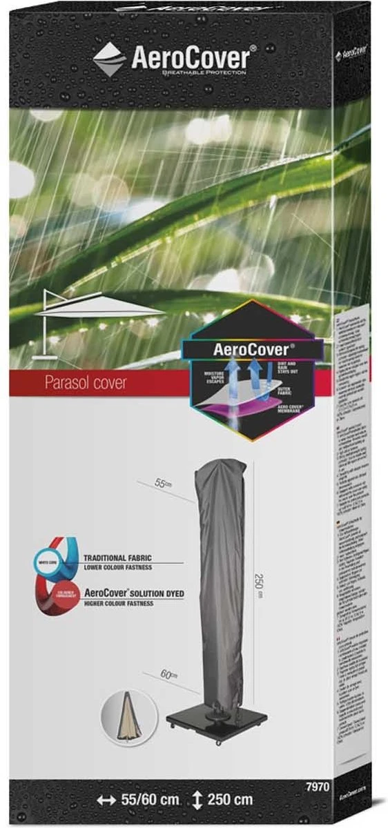 AeroCover parasolhoes - Zweef Parasols - Grijs - 250x55 cm (HxB) AeroCover Parasolhoes - Zweef Parasols - Grijs - 250x55 Cm (HxB) -Tuinmeubelseries Winkel