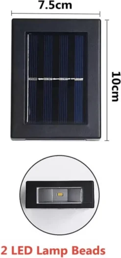 Merkloos Wandlamp 2 Stuks - Zonne Energie - Zonne Energie - Buiten Verlichting - Solar Wandlamp - Solar Up En Down Verlichting - Tuin Waterdichte Wandlamp - Tuin Verlichting - Led Verlichting - Wit Licht - -Tuinmeubelseries Winkel 563x1200