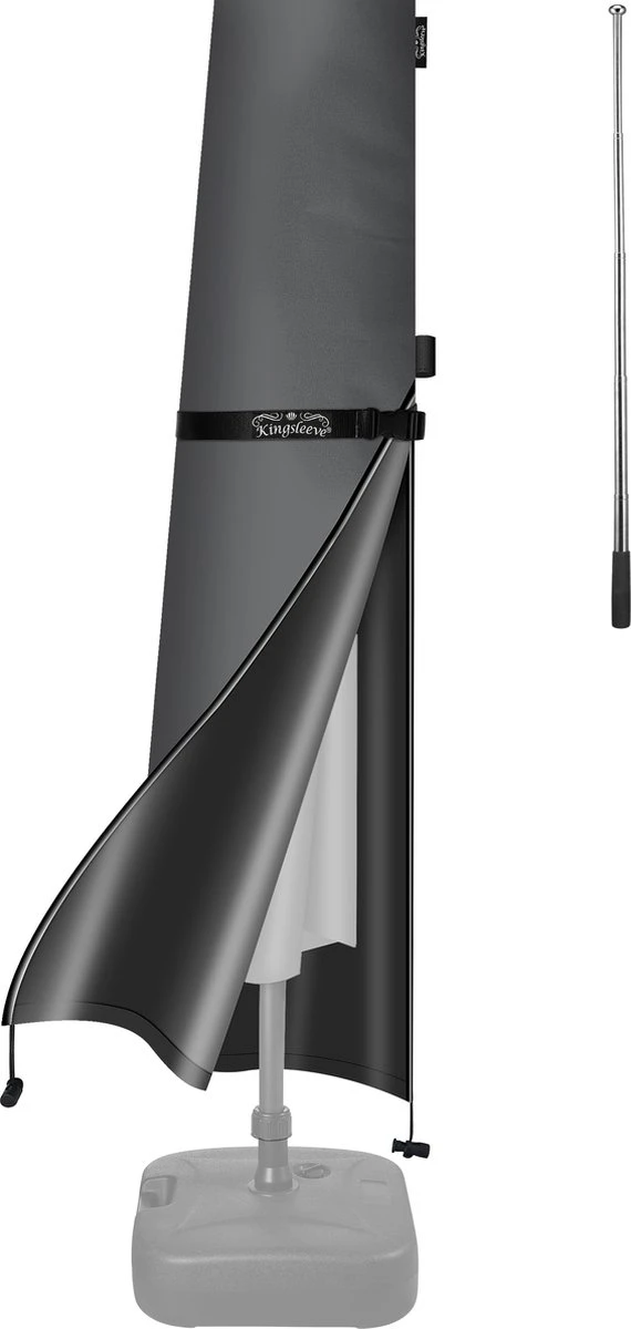 Kingsleeve Parasolhoes tot Ø 330cm - Weerbestendig Robuust - Grijs Kingsleeve Parasolhoes Tot Ø 330cm - Weerbestendig Robuust - Grijs -Tuinmeubelseries Winkel