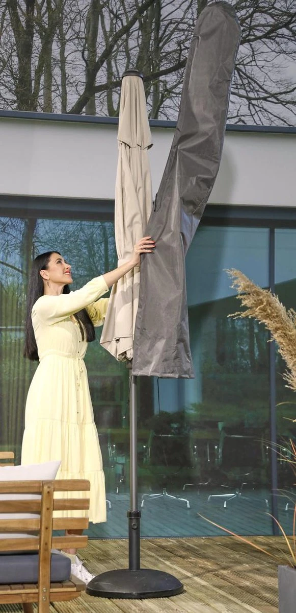 Weersbestendige Parasolhoes - Rond & Vierkant - Max. 3 x 3 m - Grijs / Antraciet - Stokparasol Weersbestendige Parasolhoes - Rond & Vierkant - Max. 3 X 3 M - Grijs / Antraciet - Stokparasol -Tuinmeubelseries Winkel