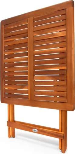 Casaria Bijzettafel Acacia Hout- Inklapbaar - 70x70x73 Cm Bruin -Tuinmeubelseries Winkel 588x1200