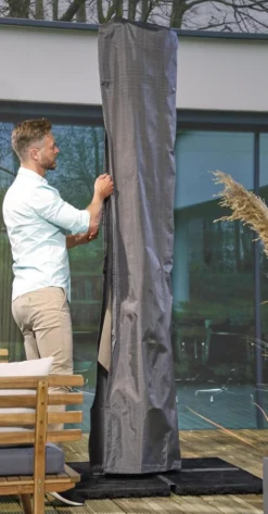 Weersbestendige Parasolhoes - Max. 4 X 4 M - Grijs / Antraciet - Zweefparasol 4 Weersbestendige Parasolhoes - Max. 4 X 4 M - Grijs / Antraciet - Zweefparasol -Tuinmeubelseries Winkel 627x1200