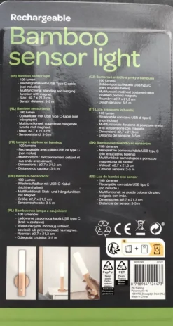 Merkloos Bamboo Sensor Licht 100 Lumen-rechargeable - Bamboo Sensor Light 100 Lumens Rechargeable -Tuinmeubelseries Winkel 640x1200