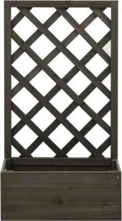 VidaXL Latwerkplantenbak 50x25x90 Cm Massief Vurenhout Grijs -Tuinmeubelseries Winkel 662x1200