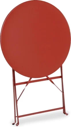 Emilia - Ronde Inklapbare Bistrotafel Ø60cm Van Gepoedercoat Staal – Terra Cotta -Tuinmeubelseries Winkel 677x1200