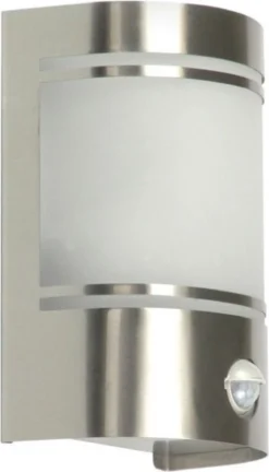 Smartwares Alicante Wandlamp – Roestvrijstaal – Bewegingssensor – E27 Fitting - 10.010.26